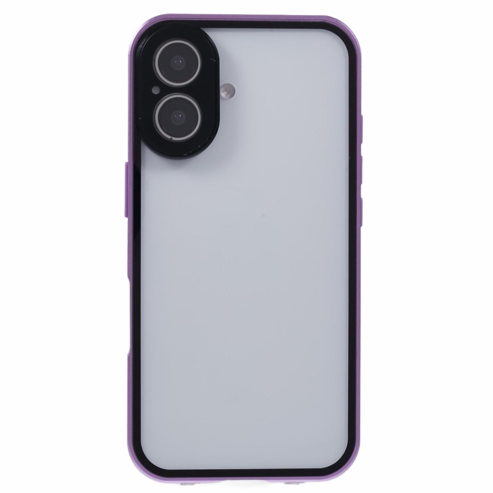 For iPhone 16 Case Magnetic Adsorption Double Sides Tempered Glass+Metal Phone Cover with Buckle Purple
For iPhone 16 Case Magnetic Adsorption Double Sides Tempered Glass+Metal Phone Cover with Buckle Purple