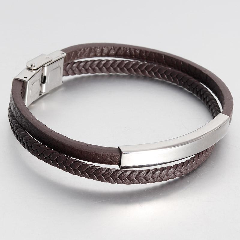 Fashion Brown Leather Braid Bracelet Punk Stainless Steel Buckle Double Layer Bangle for Men Jewelry Black Rope Chain Vintage 21cm
Fashion Brown Leather Braid Bracelet Punk Stainless Steel Buckle Double Layer Bangle for Men Jewelry Black Rope Chain Vintage 21cm