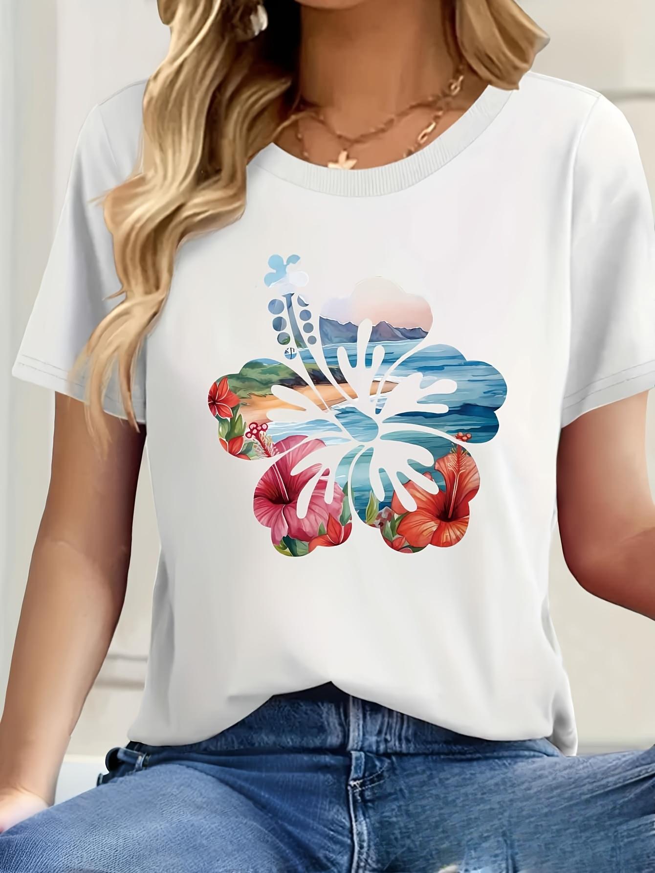 WomenS Tropical Floral Hawaiian Hibiscus Print TShirt with Vibrant Multicolor Hibiscus Palm Leaf Design Aesthetic Clothes 4XL
WomenS Tropical Floral Hawaiian Hibiscus Print TShirt with Vibrant Multicolor Hibiscus Palm Leaf Design Aesthetic Clothes 4XL