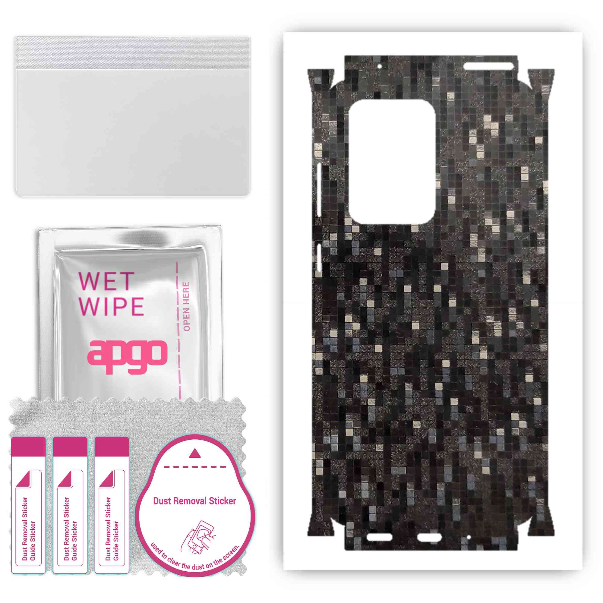 apgo Protective Skin Sticker for the back+sides compatible with Samsung Galaxy S20 Ultra, Full Wrap Film, Foil, Vinyl - Pattern Carbon Black Pixel
apgo Protective Skin Sticker for the back+sides compatible with Samsung Galaxy S20 Ultra, Full Wrap Film, Foil, Vinyl - Pattern Carbon Black Pixel