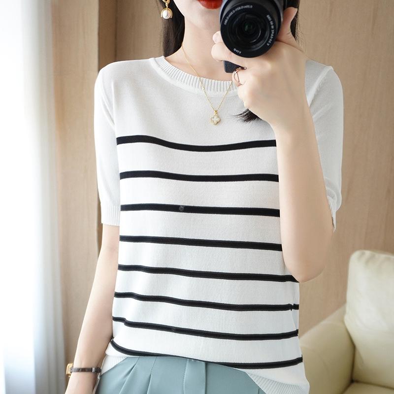 2025 New Women s Ice Silk Linen Striped T-Shirt: Curved Bead, Round Neck, Short-Sleeve Top 2XL
2025 New Women s Ice Silk Linen Striped T-Shirt: Curved Bead, Round Neck, Short-Sleeve Top 2XL