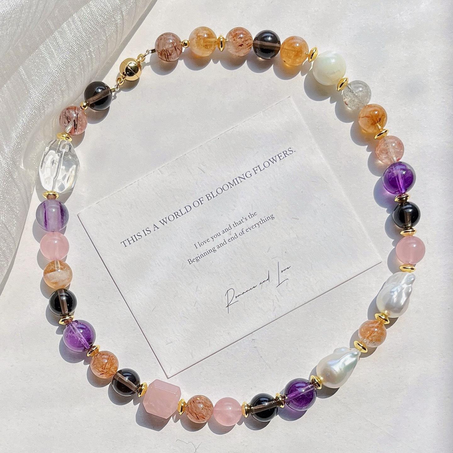 High Quality Natural Baroque Pearl White Crystal Citrine Amethyst Black Gold Super Seven Treasures Necklace Clavicle Chain
High Quality Natural Baroque Pearl White Crystal Citrine Amethyst Black Gold Super Seven Treasures Necklace Clavicle Chain