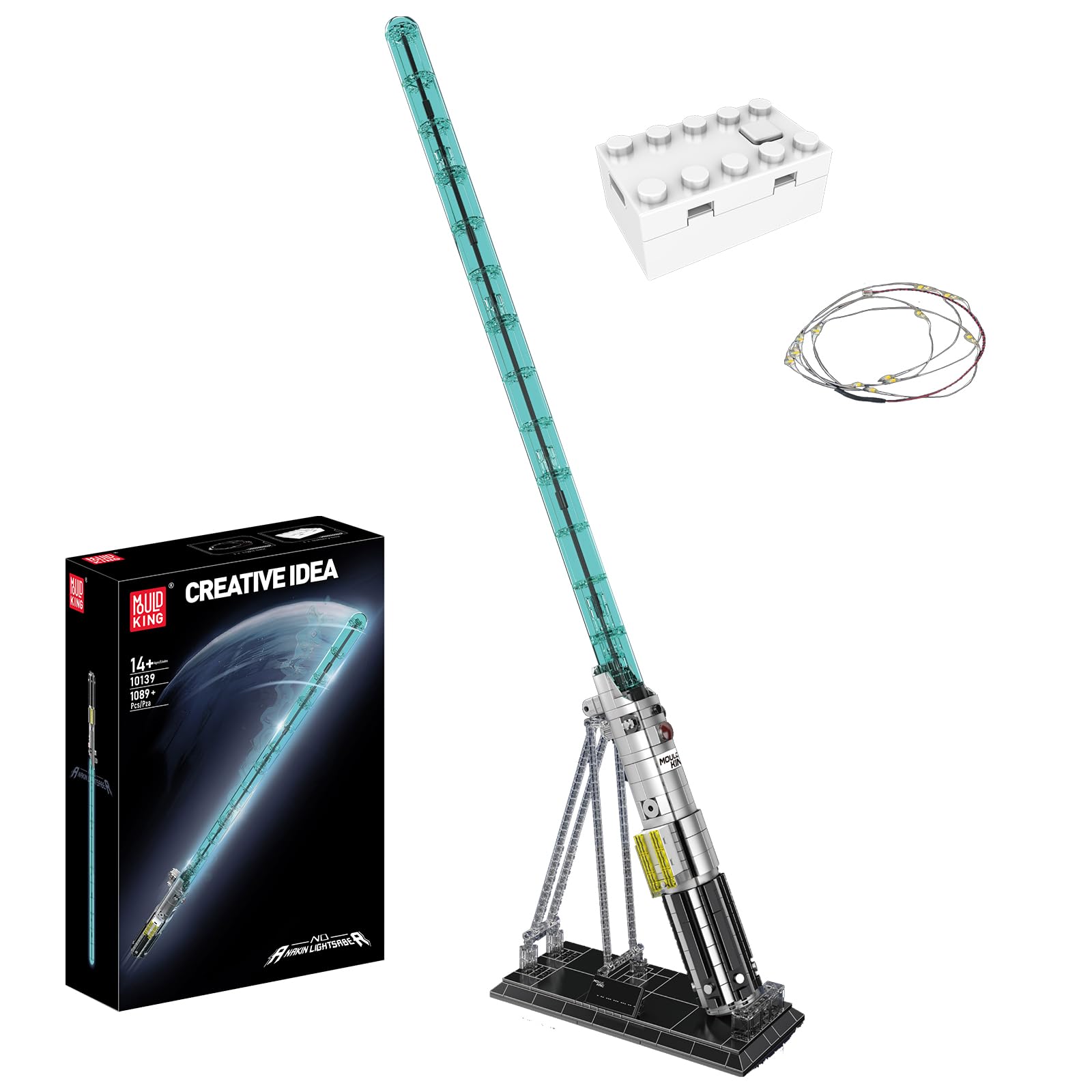 Mould King 10139 Technic Lightsaber Building Blocks Set - MOC Classic Blue Blade with Light Effects and Premium Stand, Creative Cosplay Anime
Mould King 10139 Technic Lightsaber Building Blocks Set - MOC Classic Blue Blade with Light Effects and Premium Stand, Creative Cosplay Anime