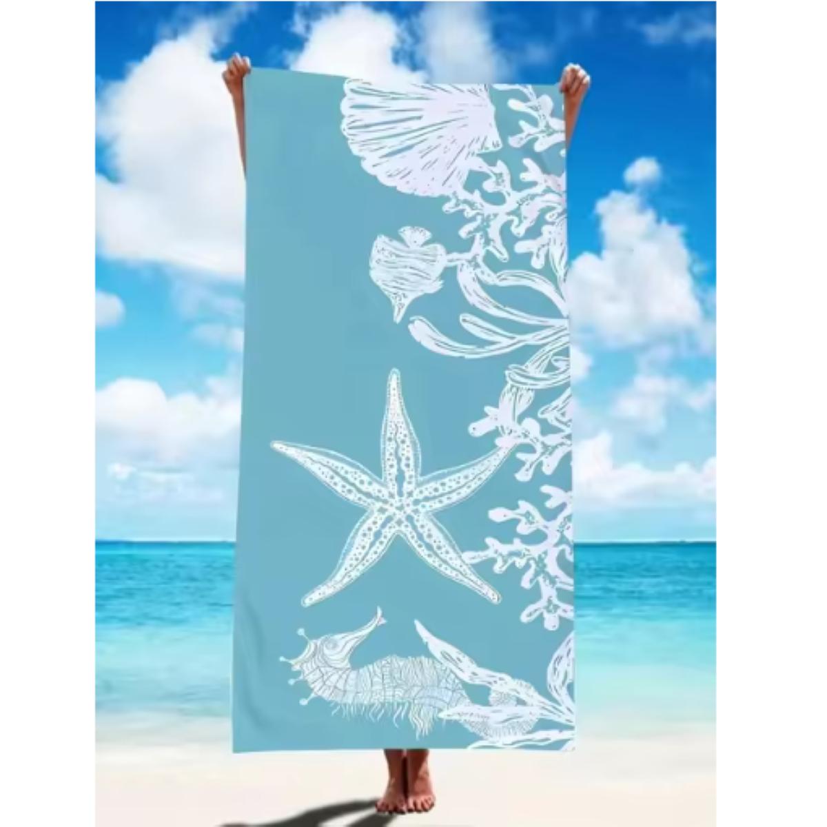 Blue Starfish 70x140cm Beach Towel Quick-Drying Sandproof Water Ripple Design Summer Seaside Seaweed Bath Towel LatticeColor W40*H60(CM)
Blue Starfish 70x140cm Beach Towel Quick-Drying Sandproof Water Ripple Design Summer Seaside Seaweed Bath Towel LatticeColor W40*H60(CM)