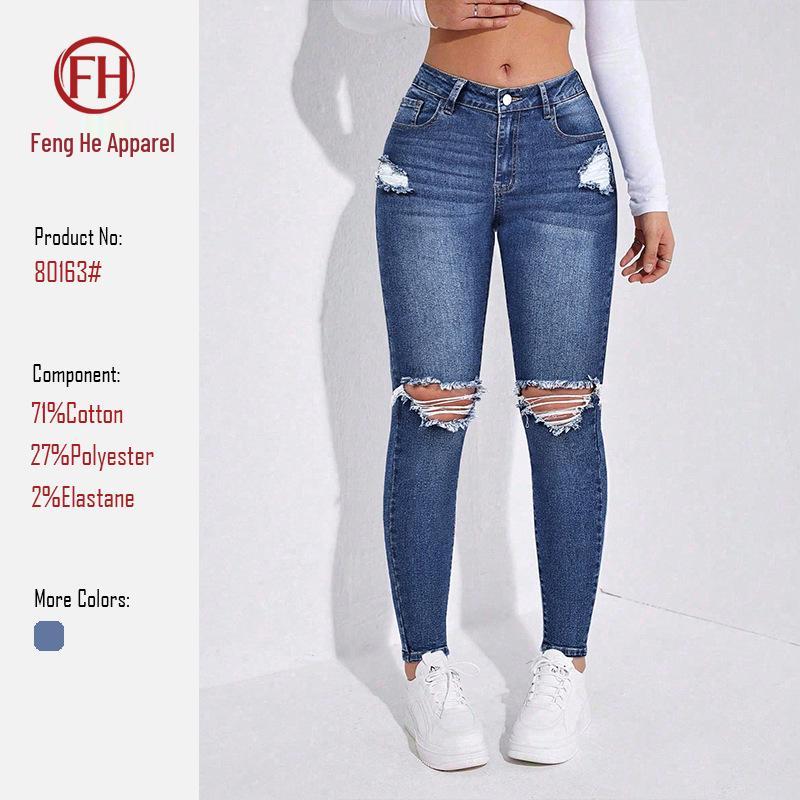 European & American Style Women s Elastic Ripped Slim Fit Tapered Jeans Large синій
European & American Style Women s Elastic Ripped Slim Fit Tapered Jeans Large синій