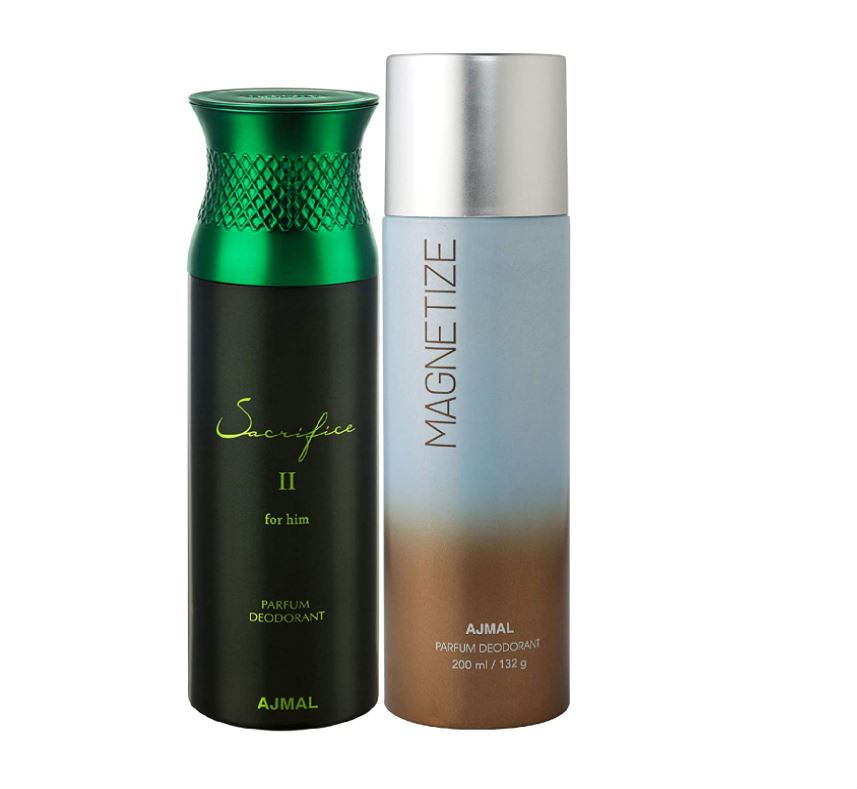 Дезодоранты Ajmal Sacrifice II Gift For Him Gift For Men и Magnetize Gift For Men & Women, каждая по 200 мл, комбинированная упаковка из 2 штук (Всего 400 мл) + 1 тестер духов
Дезодоранты Ajmal Sacrifice II Gift For Him Gift For Men и Magnetize Gift For Men & Women, каждая по 200 мл, комбинированная упаковка из 2 штук (Всего 400 мл) + 1 тестер духов