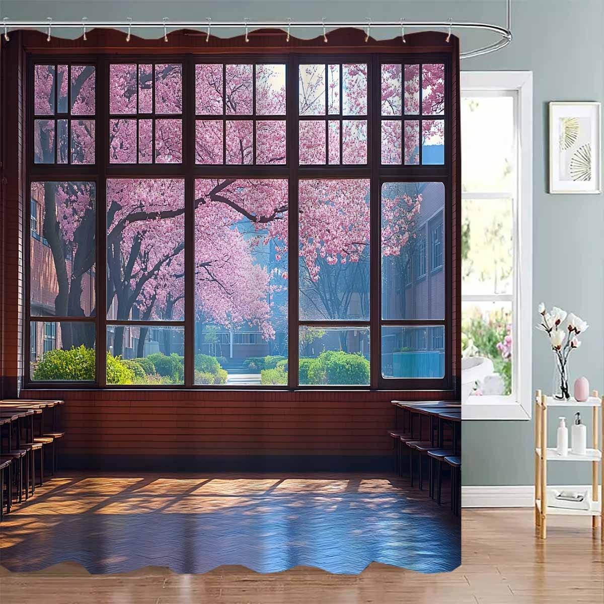 1Pc 1 Window Pink Cherry Blossom Shower Curtain, Polyester Fabric, Contains 12 Hooks, Machine Washable, Home Bathroom W60H190(CM)-1 Pcs
1Pc 1 Window Pink Cherry Blossom Shower Curtain, Polyester Fabric, Contains 12 Hooks, Machine Washable, Home Bathroom W60H190(CM)-1 Pcs