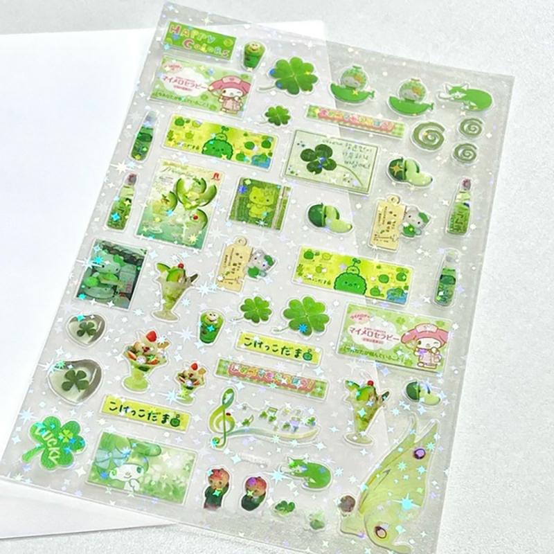 Случайные 4 шт./набор зеленых четырехлистных клеверов Hellokitty, прозрачные звездочки, блестящие наклейки на пленку, наклейки для дневника, наклейки для блокнота
Случайные 4 шт./набор зеленых четырехлистных клеверов Hellokitty, прозрачные звездочки, блестящие наклейки на пленку, наклейки для дневника, наклейки для блокнота
