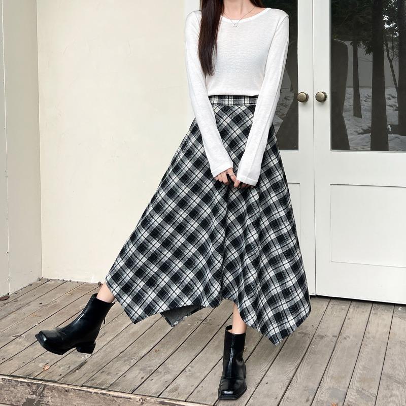 Retro plaid irregular skirt women s spring and autumn high waist thin loose a word British style big swing medium and long dress s suggest 40-52.5kg
Retro plaid irregular skirt women s spring and autumn high waist thin loose a word British style big swing medium and long dress s suggest 40-52.5kg