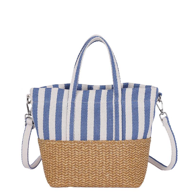2025 summer new Korean ins straw splicing portable canvas bag woven portable shoulder crossbody bucket bag
2025 summer new Korean ins straw splicing portable canvas bag woven portable shoulder crossbody bucket bag