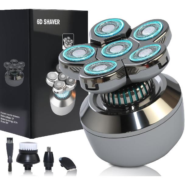Бритвы для головы для лысых мужчин: Улучшенная бритва со съемной головкой, 6D плавающие головки, сухая и влажная электрическая бритва, водонепроницаемость IPX8, LED
Бритвы для головы для лысых мужчин: Улучшенная бритва со съемной головкой, 6D плавающие головки, сухая и влажная электрическая бритва, водонепроницаемость IPX8, LED