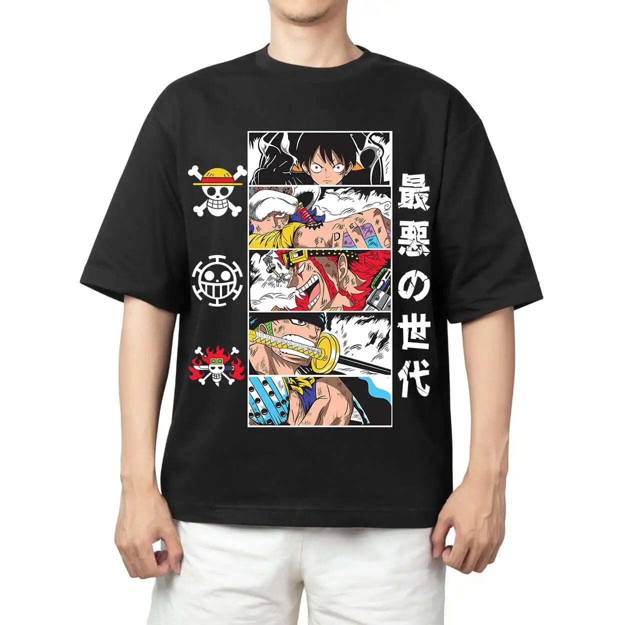 One Piece Worst Generation Anime Black T-Shirt Comfortable Fashion Vintage Double-Sided Band Graphic Print Women And Men T-shirts 4XL
One Piece Worst Generation Anime Black T-Shirt Comfortable Fashion Vintage Double-Sided Band Graphic Print Women And Men T-shirts 4XL