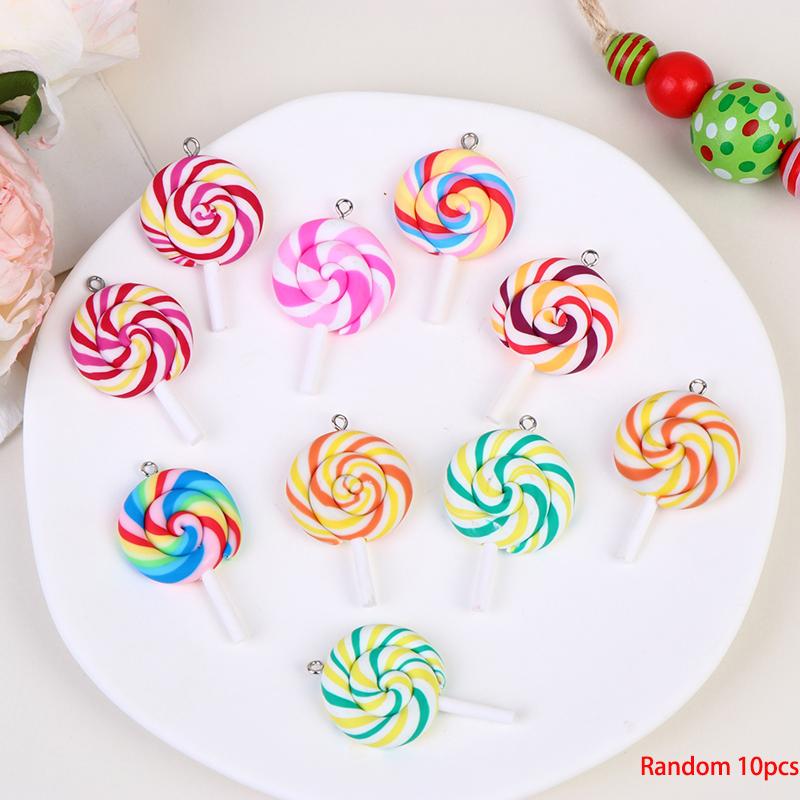 10Pcs Random Color Soft Clay Simulation Lollipop Charms Pendant For Women Girls Diy Necklace Earrings Jewelry Accessories
10Pcs Random Color Soft Clay Simulation Lollipop Charms Pendant For Women Girls Diy Necklace Earrings Jewelry Accessories