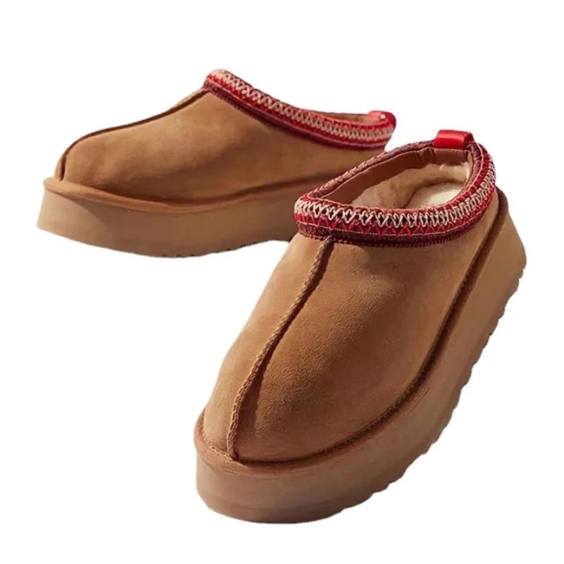 модные женские ботильоны для снега женские зимние 2024 новые меховые короткие плюшевые теплые туфли на плоской подошве тапочки туфли на платформе шлепанцы замшевые сапоги обувь 35 темно серый