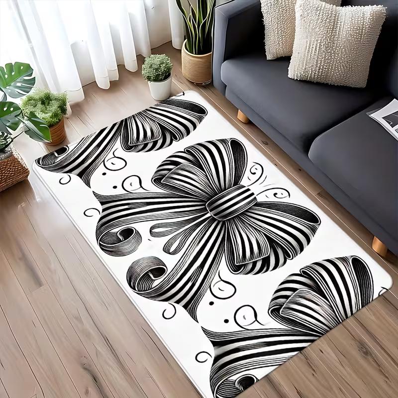 Elegant Black Bow Print Area Rug Soft Non-Slip Living Room Carpet Luxury Bowknot Ribbon Print Mat Indoor Home Decor Carpet 40x60cm
Elegant Black Bow Print Area Rug Soft Non-Slip Living Room Carpet Luxury Bowknot Ribbon Print Mat Indoor Home Decor Carpet 40x60cm