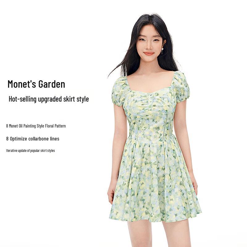 LEDING Green Floral Cotton Square-Neck Dress L
LEDING Green Floral Cotton Square-Neck Dress L