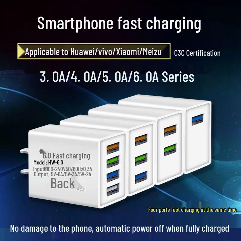 Multi-Port Fast Charging Head for Apple, Huawei, and Android Devices with Auto Power Off 1-Port
Multi-Port Fast Charging Head for Apple, Huawei, and Android Devices with Auto Power Off 1-Port