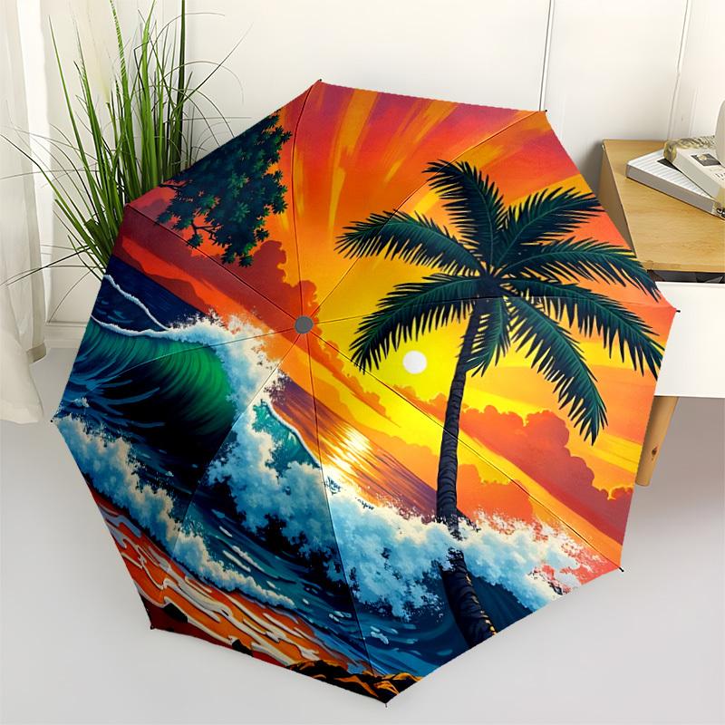 1pc Sunset Palm Automatic Opening/Closing Folding Umbrella with 8 Ribs,Windproof Portable Sunshade Umbrella Holiday gift yy260401054
1pc Sunset Palm Automatic Opening/Closing Folding Umbrella with 8 Ribs,Windproof Portable Sunshade Umbrella Holiday gift yy260401054