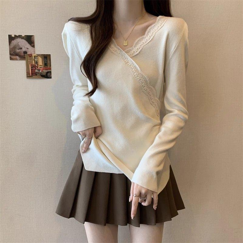 Plus Size Women s Lace V-Neck Cross Long Sleeve T-Shirt - Spring/Autumn Loose Slimming Base Layer S білий
Plus Size Women s Lace V-Neck Cross Long Sleeve T-Shirt - Spring/Autumn Loose Slimming Base Layer S білий