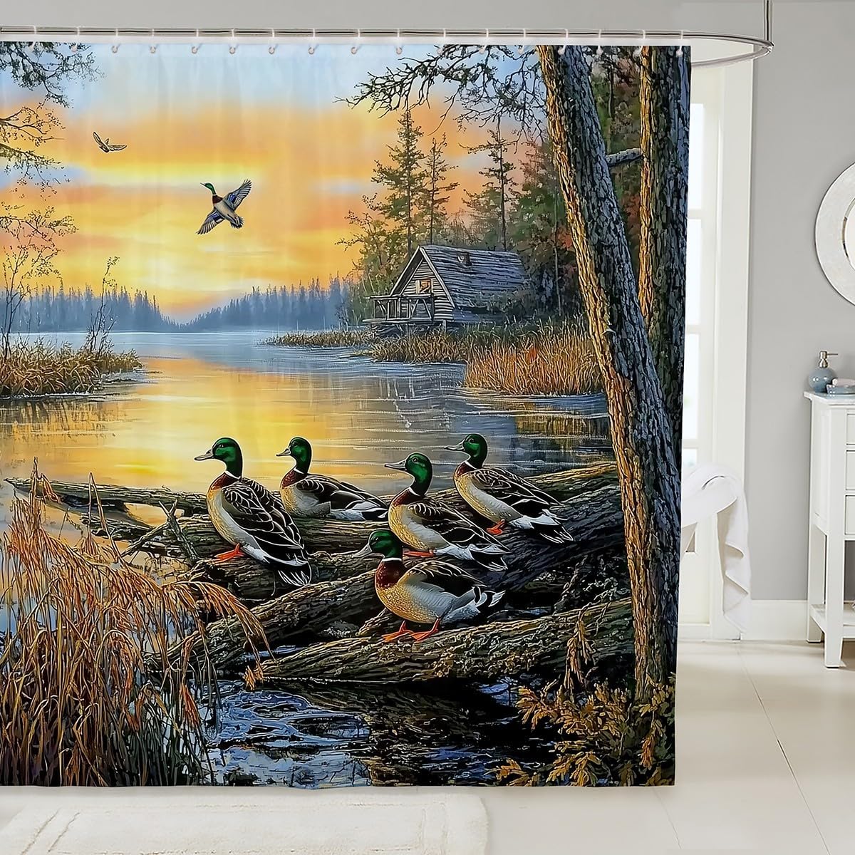 Erosebridal Mallard Duck Shower Curtain,Duck Hunting Bathroom Shower Curtain Sets,Western Cabin Lodge Branches Lake Waterproof B W60H190(CM)-1 Pcs
Erosebridal Mallard Duck Shower Curtain,Duck Hunting Bathroom Shower Curtain Sets,Western Cabin Lodge Branches Lake Waterproof B W60H190(CM)-1 Pcs