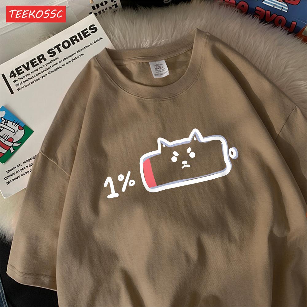 CatS Phone Only Has 1 Battery Leftcotton Women TShirts Cartoons Prints Tops ONeck Soft Oversize Tees Summer Casual Clothes S
CatS Phone Only Has 1 Battery Leftcotton Women TShirts Cartoons Prints Tops ONeck Soft Oversize Tees Summer Casual Clothes S