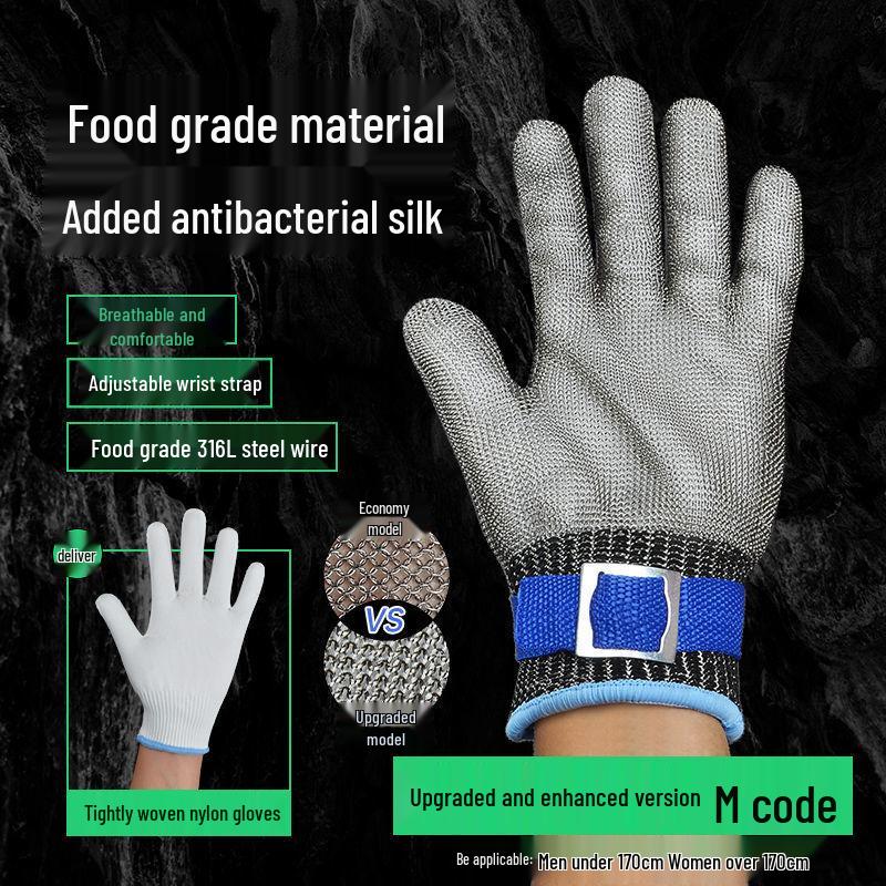 Кухонні рукавички з нержавіючої сталі 9 рівня захисту від порізів для чищення риби та нарізання овочів
Кухонні рукавички з нержавіючої сталі 9 рівня захисту від порізів для чищення риби та нарізання овочів