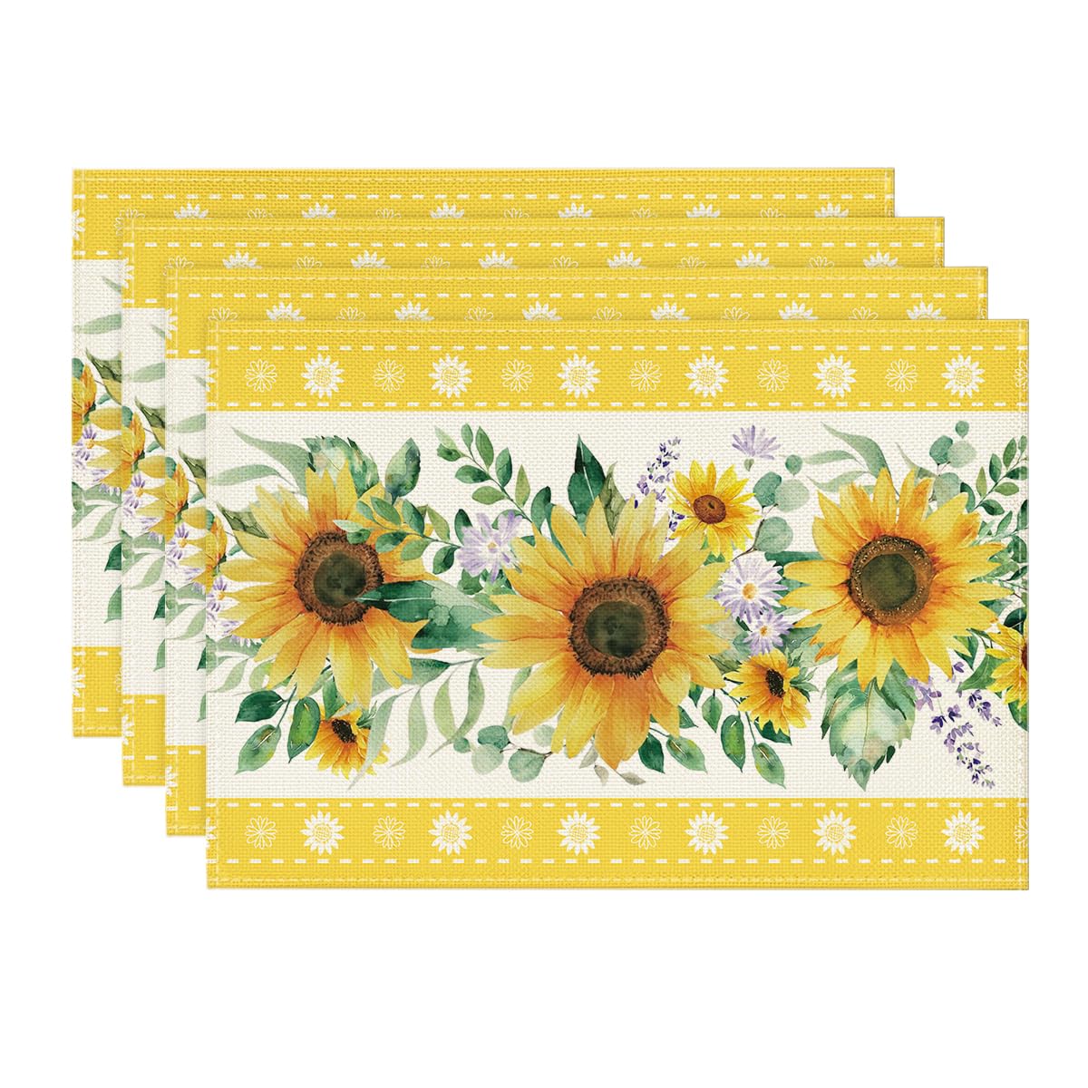 Sunflowers Leaves Flower Summer Placemats Set of 4, 12x18 Inch Seasonal Holiday Table Mats for Party Kitchen Dining Decoration 12 x 18 , Rectangular Set of 4
Sunflowers Leaves Flower Summer Placemats Set of 4, 12x18 Inch Seasonal Holiday Table Mats for Party Kitchen Dining Decoration 12 x 18 , Rectangular Set of 4