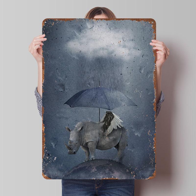 Rainy Rhino Poster Customized Wall Art Vintage Metal Signs Retro Tin Plaque for Man Cave Mancave Decoration Room Coffee Bar Home 7.9x11.8In(20x30cm)
Rainy Rhino Poster Customized Wall Art Vintage Metal Signs Retro Tin Plaque for Man Cave Mancave Decoration Room Coffee Bar Home 7.9x11.8In(20x30cm)