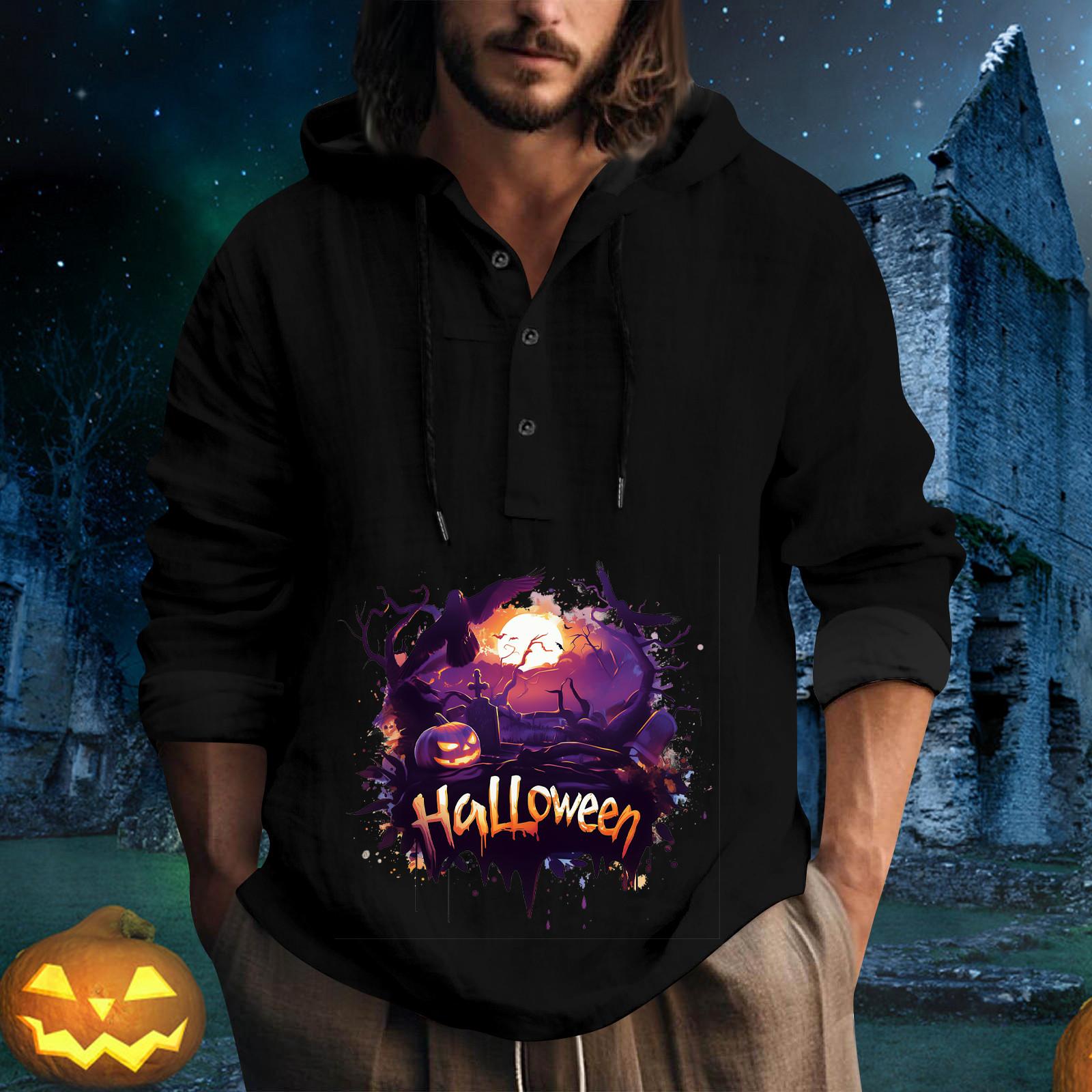 Мужская толстовка с капюшоном и принтом «Хэллоуин» большого размера с завязками на пуговицах XL фиолетовый
Мужская толстовка с капюшоном и принтом «Хэллоуин» большого размера с завязками на пуговицах XL фиолетовый