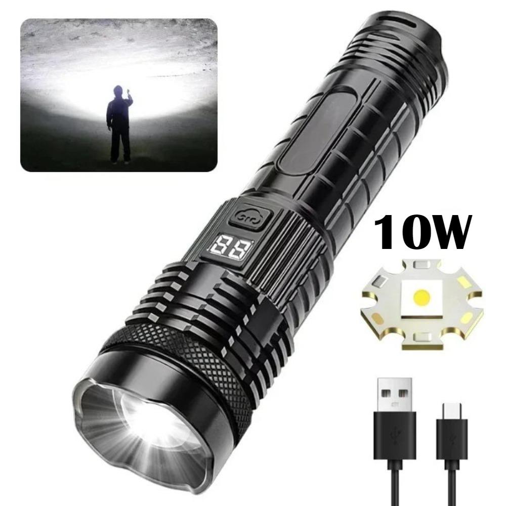 Мощный светодиодный фонарик 30 Вт, перезаряжаемый через USB, портативный фонарь, встроенный аккумулятор 18650, 5 режимов освещения, для улицы, для экстренных ситуаций, для кемпинга 10W
Мощный светодиодный фонарик 30 Вт, перезаряжаемый через USB, портативный фонарь, встроенный аккумулятор 18650, 5 режимов освещения, для улицы, для экстренных ситуаций, для кемпинга 10W