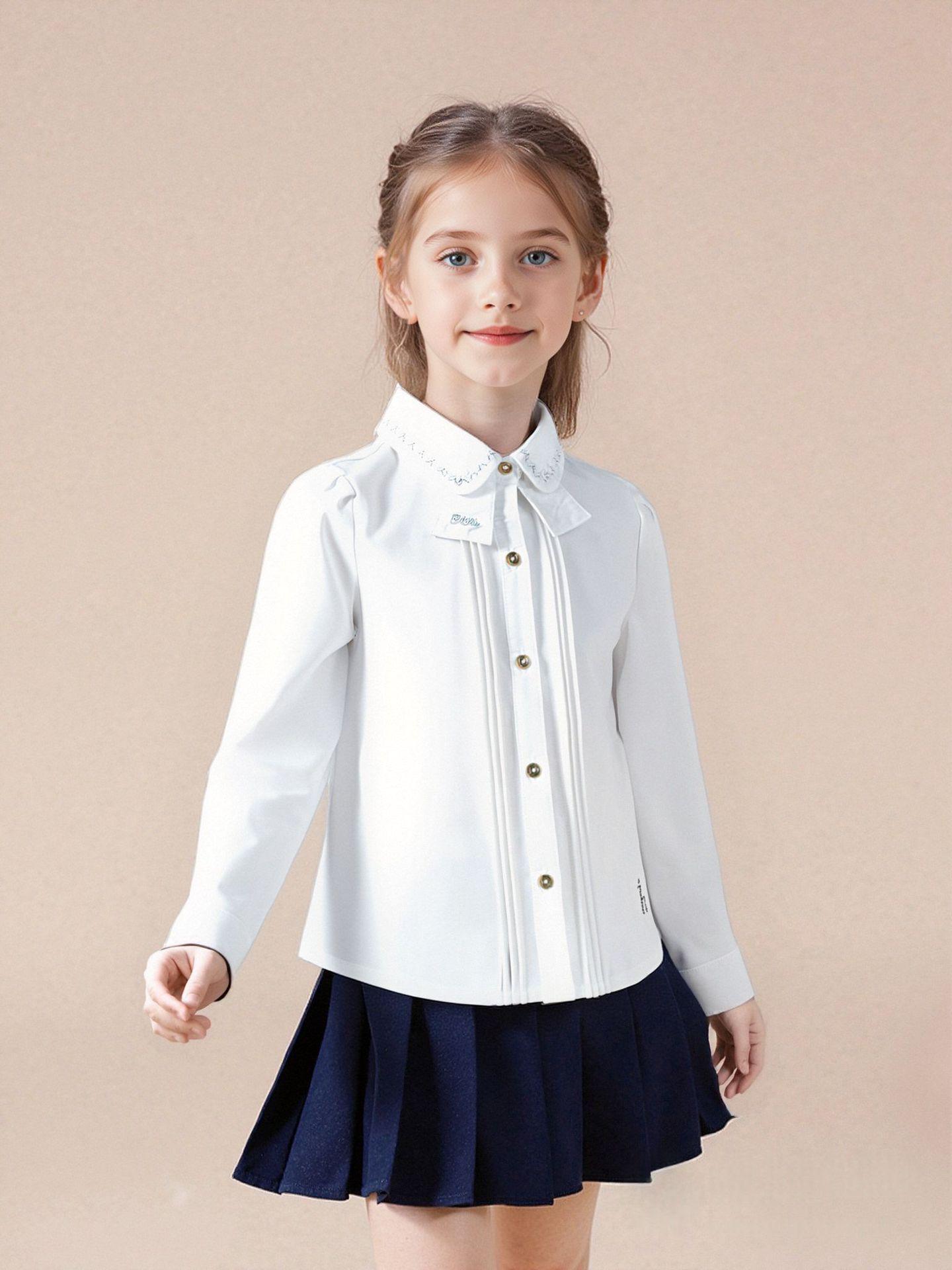 Осенняя новая детская белая рубашка с длинным рукавом из чистого хлопка для девочек - Удобный костюм для выступлений в британской школе. 170cm белый
Осенняя новая детская белая рубашка с длинным рукавом из чистого хлопка для девочек - Удобный костюм для выступлений в британской школе. 170cm белый