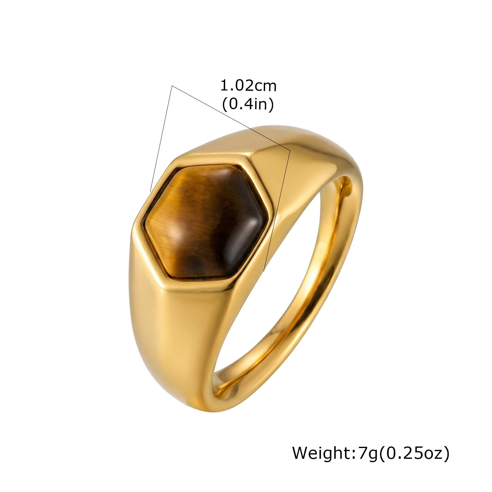 18K Gold Plated Stainless Steel Natural Stone Ring Tiger Eye Green Aventurine Band Waterproof Healing Crystal Energy Jewelry 10
18K Gold Plated Stainless Steel Natural Stone Ring Tiger Eye Green Aventurine Band Waterproof Healing Crystal Energy Jewelry 10