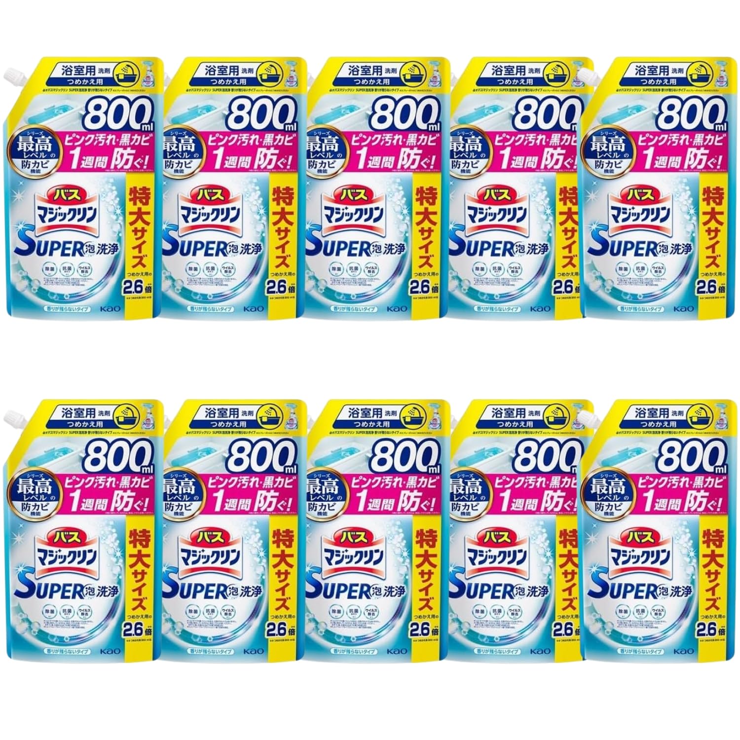 Kao Bath Magiclin SUPER Пена для очистки без запаха, сменный блок, очень большой, 800 мл, набор из 10 шт. 8LINK
Kao Bath Magiclin SUPER Пена для очистки без запаха, сменный блок, очень большой, 800 мл, набор из 10 шт. 8LINK