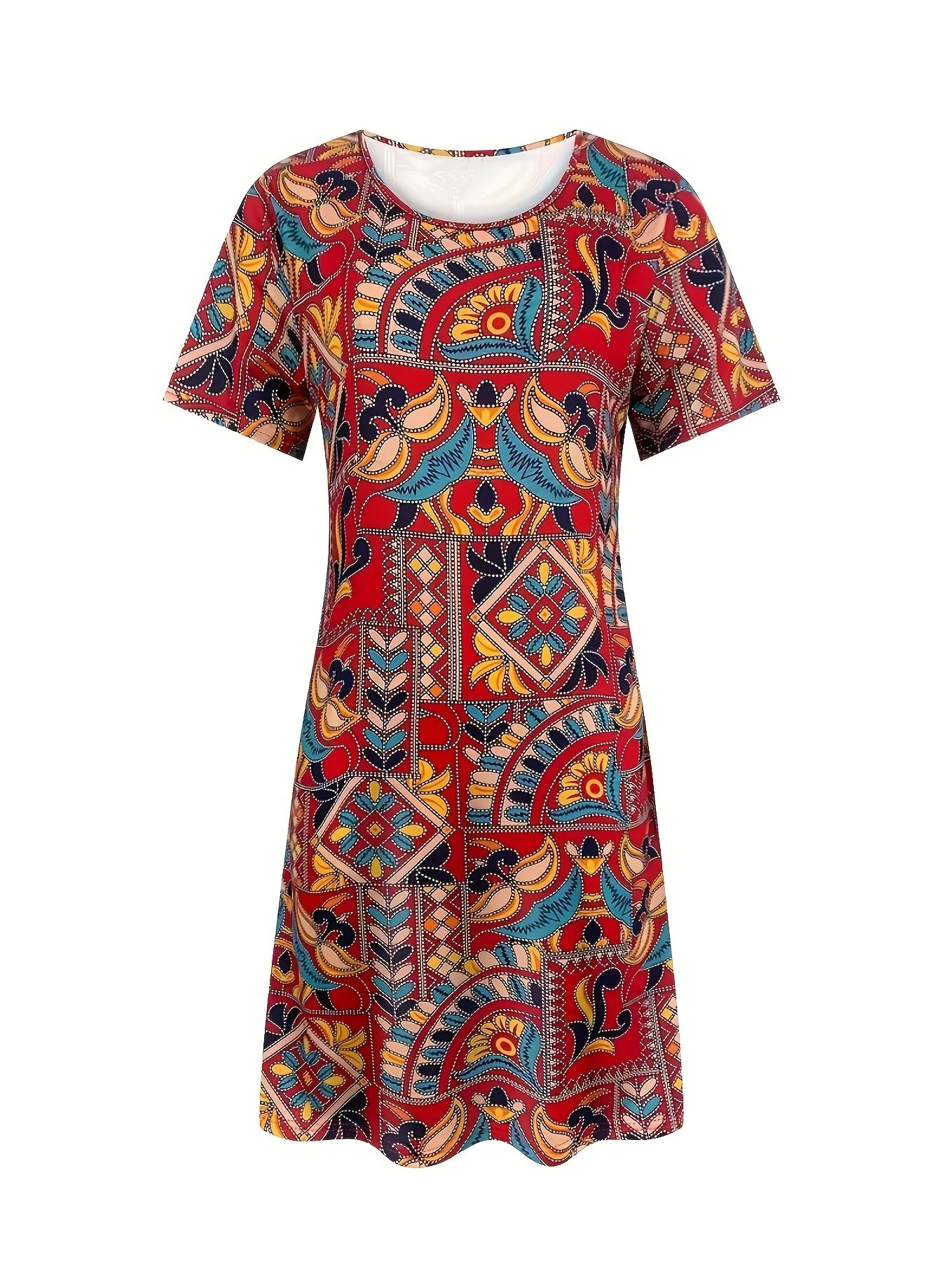 New Elegant Printed Short-Sleeve Dress for Women in Summer. Perfect for Commuting And Casual Wear. A-Line Style 2XL дубильна кора
New Elegant Printed Short-Sleeve Dress for Women in Summer. Perfect for Commuting And Casual Wear. A-Line Style 2XL дубильна кора