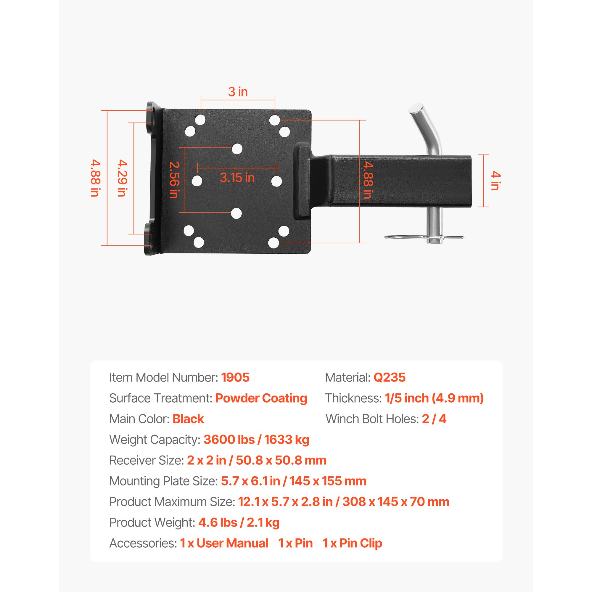 SucceBuy 3600/15000LBS Trailer Hitch Winch Mount with 50.8mm Receiver Powder Coated Steel Truck Winch Mount for ATV UTV Pickup
SucceBuy 3600/15000LBS Trailer Hitch Winch Mount with 50.8mm Receiver Powder Coated Steel Truck Winch Mount for ATV UTV Pickup