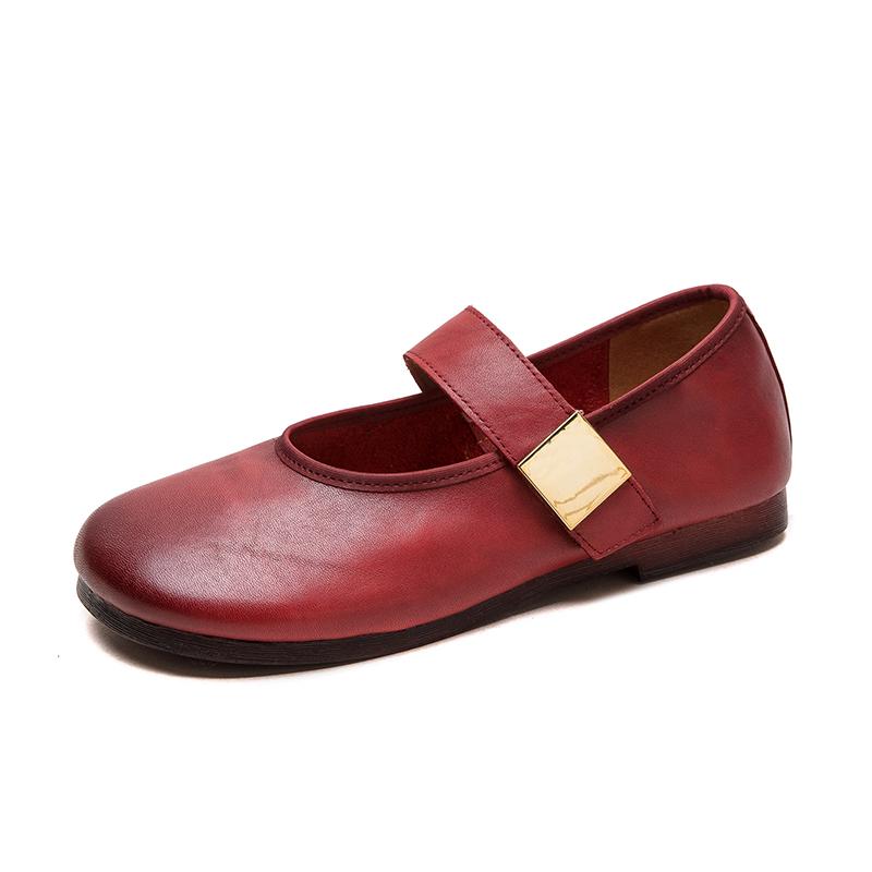 Velcro Strap Mary Jane Leather Flats for Women Buckle Decor Soft TPR Sole Retro Style Comfortable Walking Shoes 41 червоний
Velcro Strap Mary Jane Leather Flats for Women Buckle Decor Soft TPR Sole Retro Style Comfortable Walking Shoes 41 червоний