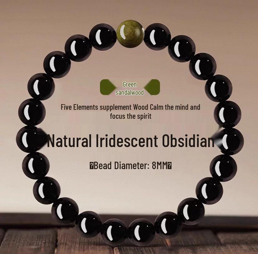 Putuo Mountain Five Elements Bracelet: Natural Obsidian, Aquamarine & Crystal Elements for Women. Bead Diameter 6mm
Putuo Mountain Five Elements Bracelet: Natural Obsidian, Aquamarine & Crystal Elements for Women. Bead Diameter 6mm