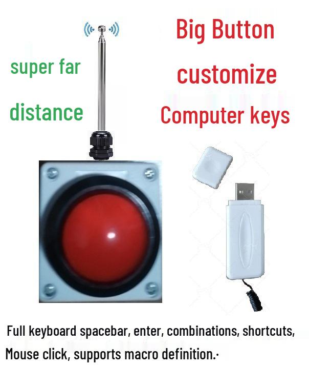 USB Bluetooth пульт-клавіатура з великими кнопками - Далекобійний buzzer для вікторин та клавіша Space Enter. 60cm Wireless Button
USB Bluetooth пульт-клавіатура з великими кнопками - Далекобійний buzzer для вікторин та клавіша Space Enter. 60cm Wireless Button