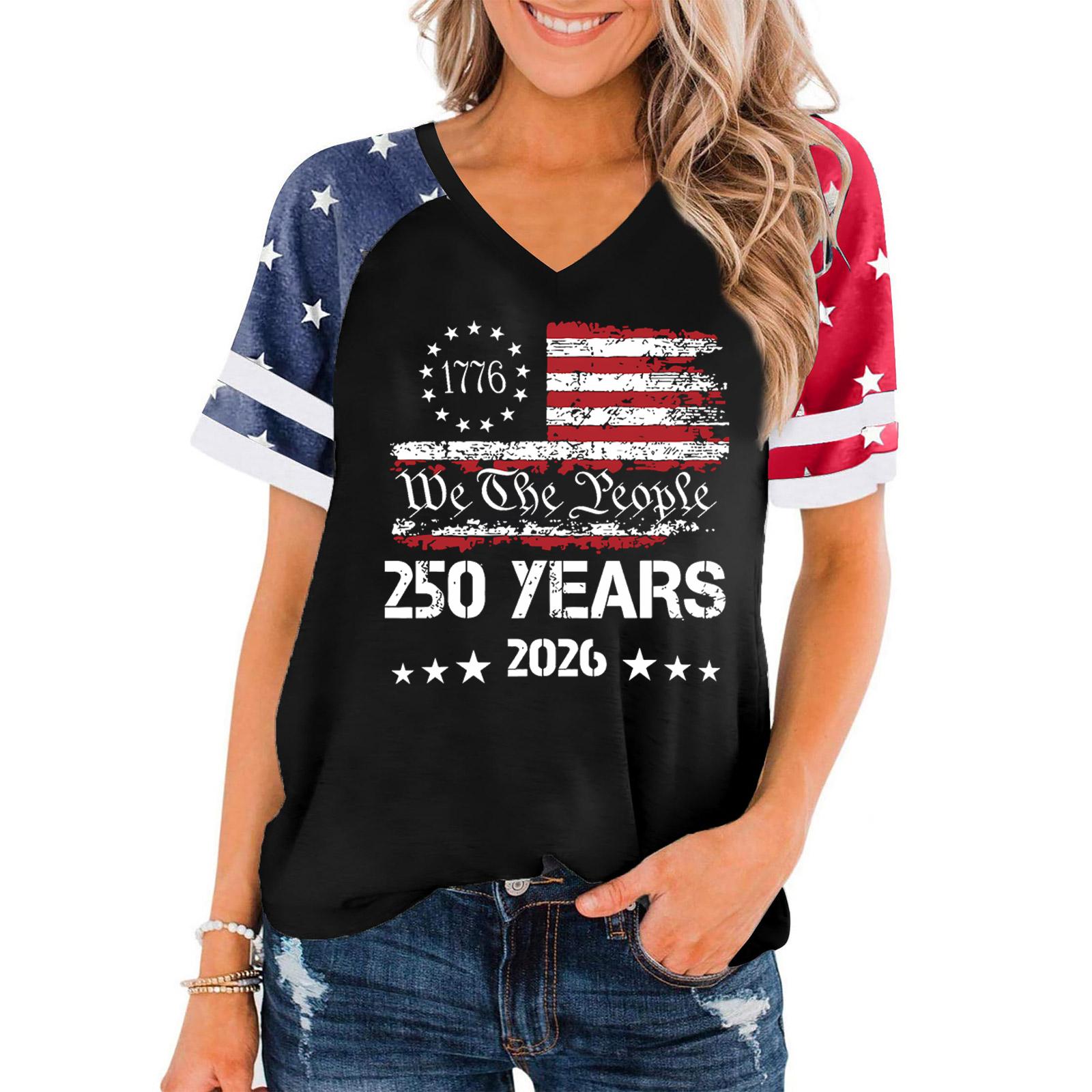 Women s Casual V Neck Short Sleeve Pullover T Shirt Independence Day Graphic Print Top 250 Years Commemorative Design 2026 XXL
Women s Casual V Neck Short Sleeve Pullover T Shirt Independence Day Graphic Print Top 250 Years Commemorative Design 2026 XXL