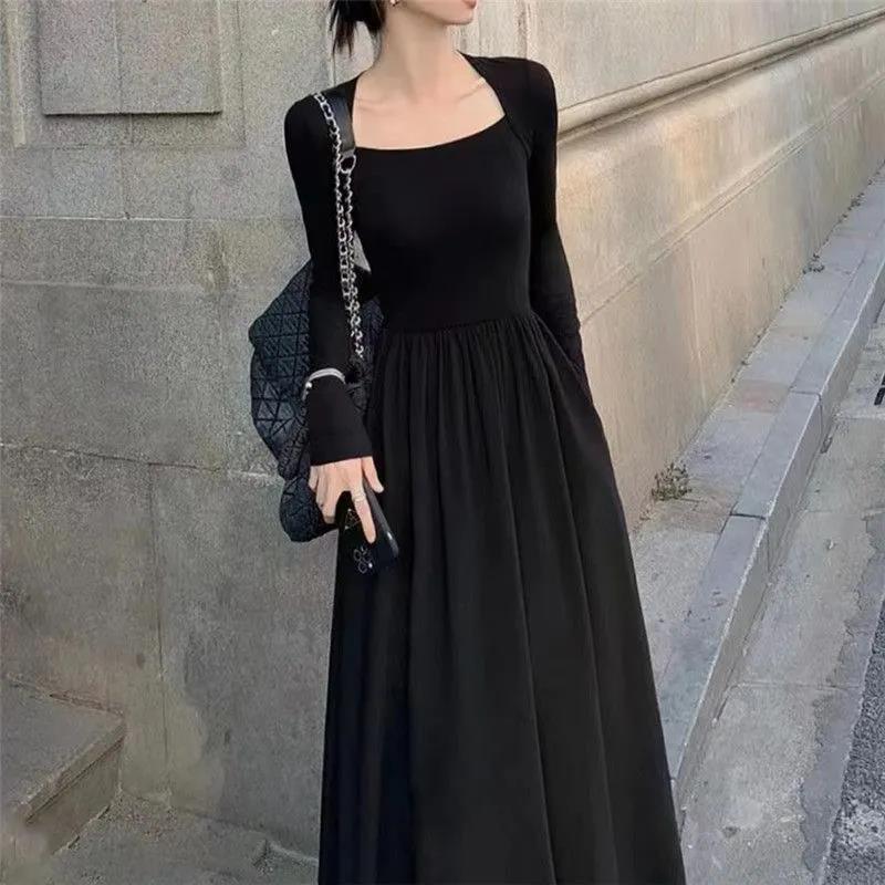 Hepburn Style Black Square Collar Dress for Women In Spring New Style Waist-hugging French Design Skirt 2XL чорний
Hepburn Style Black Square Collar Dress for Women In Spring New Style Waist-hugging French Design Skirt 2XL чорний