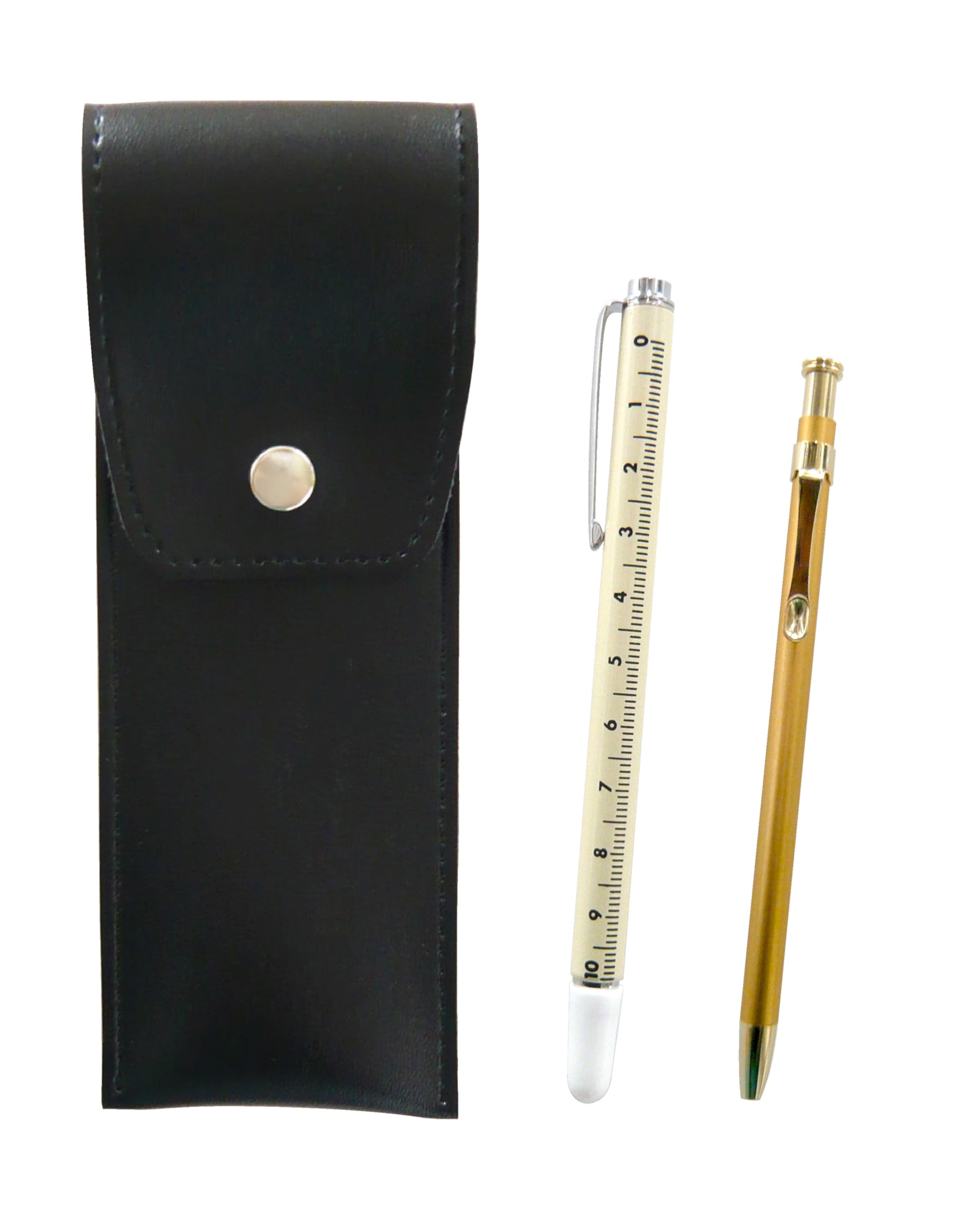 2 Pack Round Button Japanese Pen Case Black Slide Measure Indicator Stick and Slim 60 Ballpoint Pen Gold Set BRSB-708W-SV60KBP-2
2 Pack Round Button Japanese Pen Case Black Slide Measure Indicator Stick and Slim 60 Ballpoint Pen Gold Set BRSB-708W-SV60KBP-2