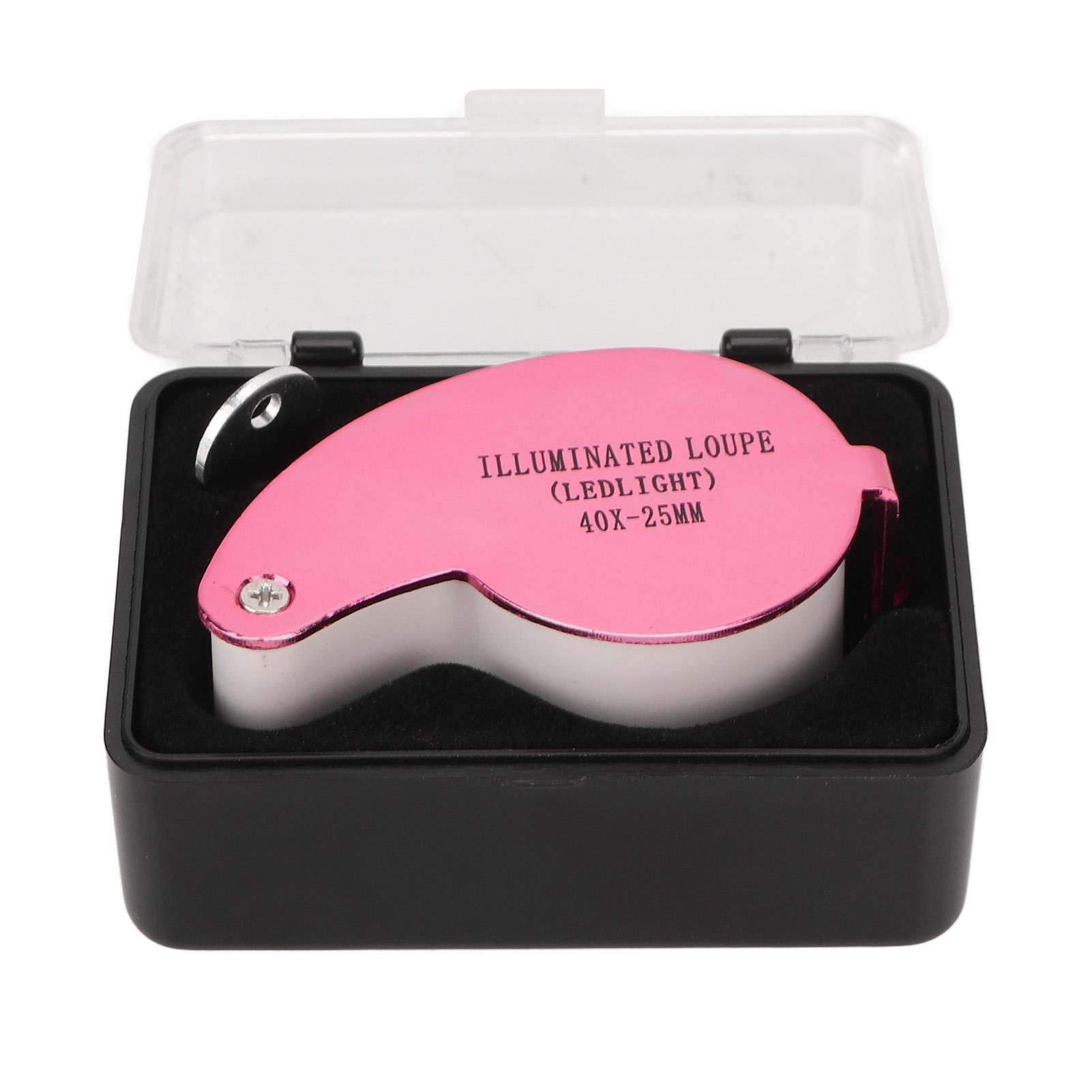 40X Magnifier Loupe LED Lights High Transmittance Portable Jewelers Loupe with Aluminium Alloy Shell Pink
40X Magnifier Loupe LED Lights High Transmittance Portable Jewelers Loupe with Aluminium Alloy Shell Pink