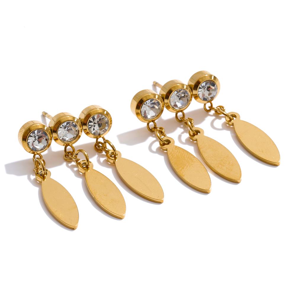 Yhpup Stainless Steel Cubic Zirconia Oval Tassel Drop Dangle Earrings 18K Gold Color PVD Plated Charm Daily Jewelry Waterproof
Yhpup Stainless Steel Cubic Zirconia Oval Tassel Drop Dangle Earrings 18K Gold Color PVD Plated Charm Daily Jewelry Waterproof