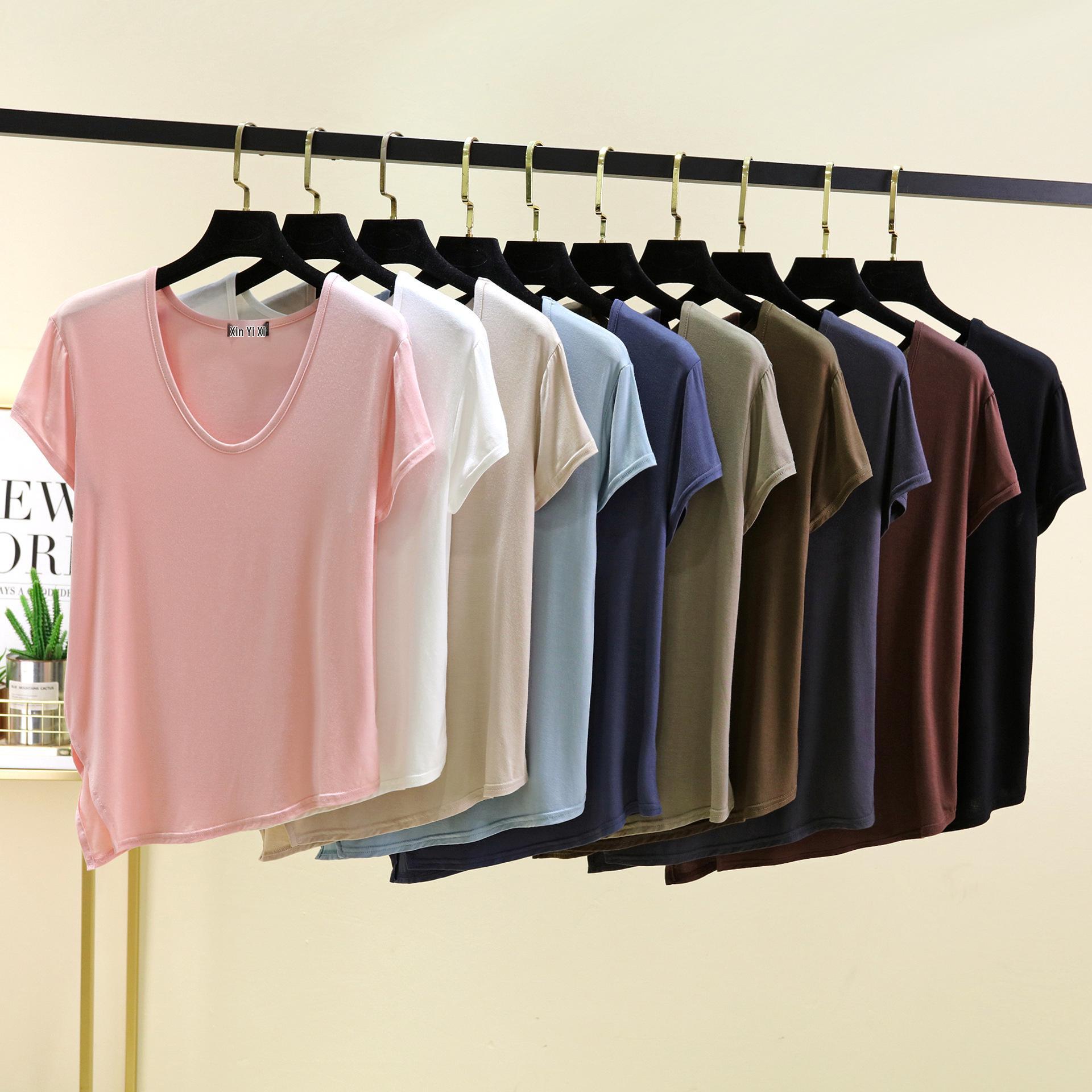 Women s Summer 2025 Modal Short Sleeve Loose Fit Round Neck Base T-Shirt - Plus Size Available, Solid Color Slimming Design M
Women s Summer 2025 Modal Short Sleeve Loose Fit Round Neck Base T-Shirt - Plus Size Available, Solid Color Slimming Design M