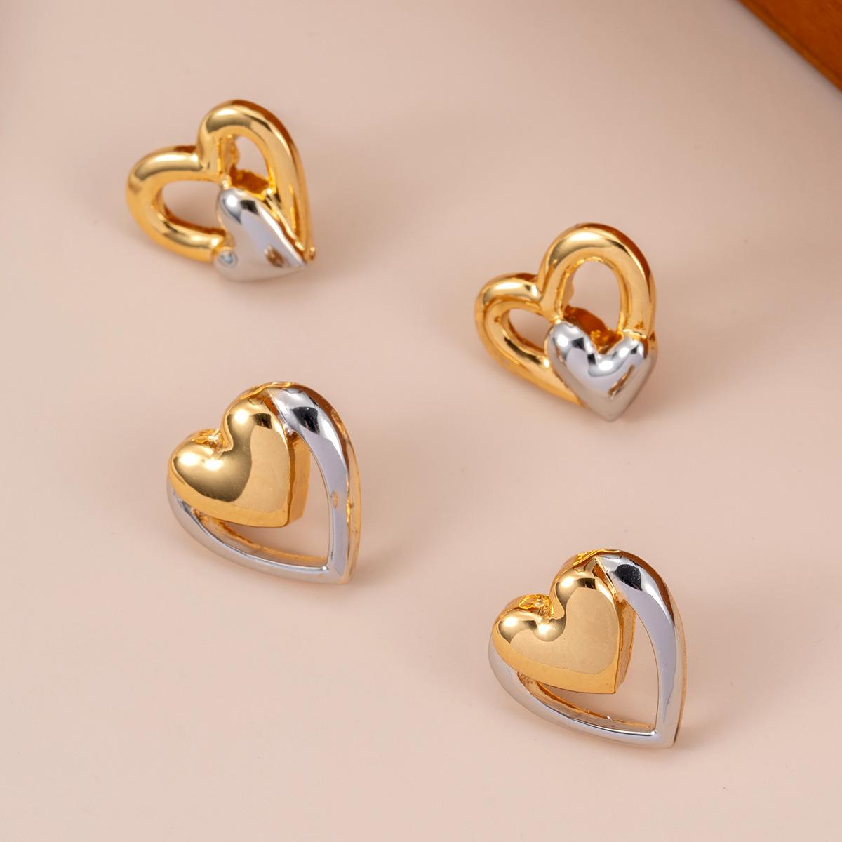 European & American Style Double-Layer Color Heart Stud Earrings - Versatile Fashion Jewelry for Women
European & American Style Double-Layer Color Heart Stud Earrings - Versatile Fashion Jewelry for Women