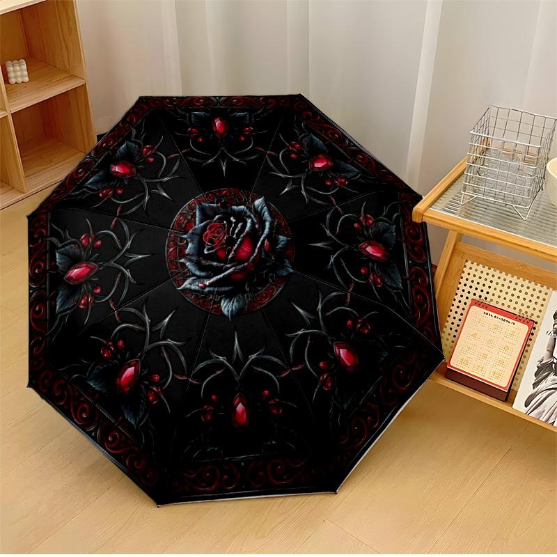 Gothic Rose Spider Heart Theme Automatic Umbrella Compact 8-Rib Design Sturdy Construction Durable Umbrella Stylish Accessory
Gothic Rose Spider Heart Theme Automatic Umbrella Compact 8-Rib Design Sturdy Construction Durable Umbrella Stylish Accessory