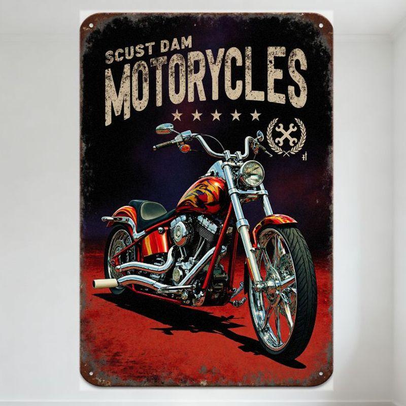 Vintage Red Custom Motorcycle Metal Tin Sign with Chrome Accents, Flame Decals, Laurel Wreath Emblem - Retro Distressed Wall Pla 20x30cm(7.8x11.8inch)
Vintage Red Custom Motorcycle Metal Tin Sign with Chrome Accents, Flame Decals, Laurel Wreath Emblem - Retro Distressed Wall Pla 20x30cm(7.8x11.8inch)