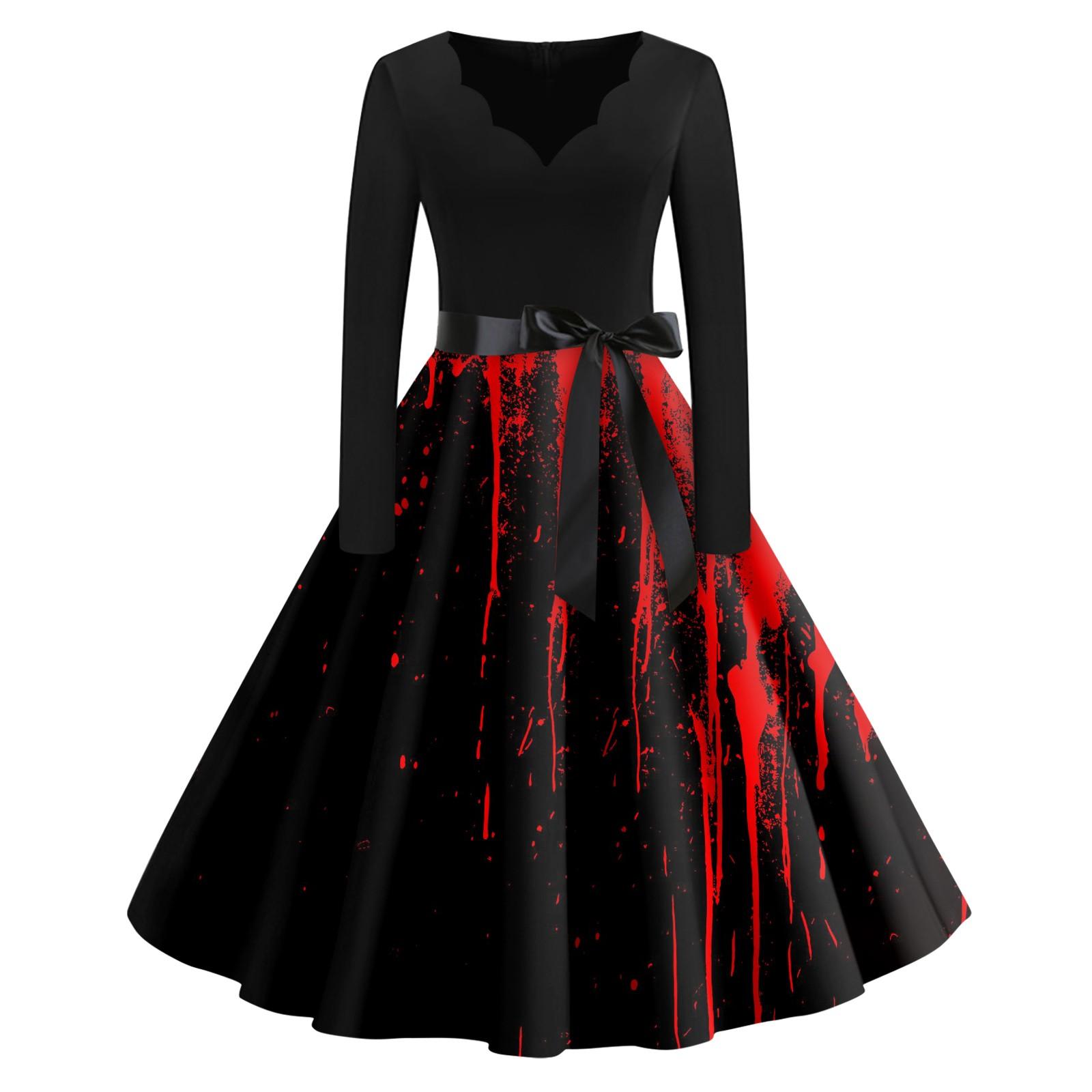 Жіноча вінтажна класична сукня з вирізом і талією, краваткою-метелем, довгими рукавами, Хеллоуїн, принт з V-подібним вирізом L Кіновар
Жіноча вінтажна класична сукня з вирізом і талією, краваткою-метелем, довгими рукавами, Хеллоуїн, принт з V-подібним вирізом L Кіновар