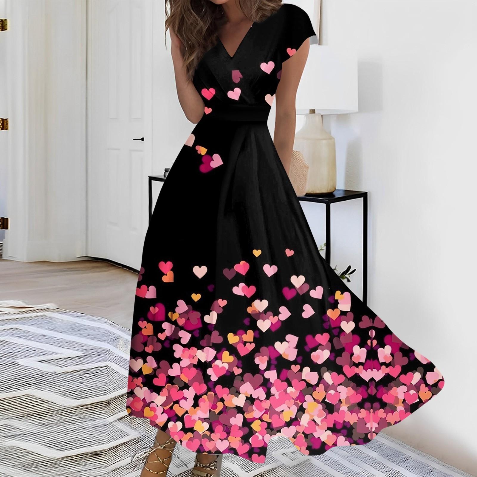 Женское длинное повседневное платье весна-лето с коротким рукавом V-образным вырезом и заниженной талией с принтом L чёрный
Женское длинное повседневное платье весна-лето с коротким рукавом V-образным вырезом и заниженной талией с принтом L чёрный
