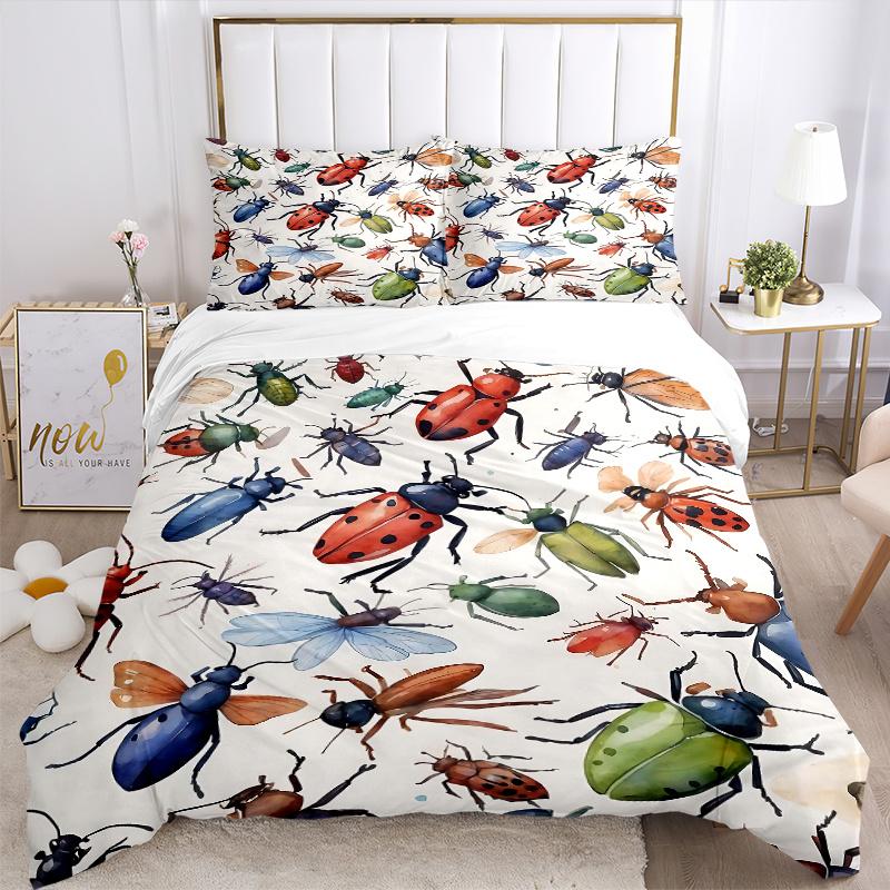 3pcs Insect Design Bedding Set, Including 1 Quilt Cover and 2 Pillow Shams, Without Filling, Soft and Comfortable Home Bedroom Fabric 155x200cm
3pcs Insect Design Bedding Set, Including 1 Quilt Cover and 2 Pillow Shams, Without Filling, Soft and Comfortable Home Bedroom Fabric 155x200cm